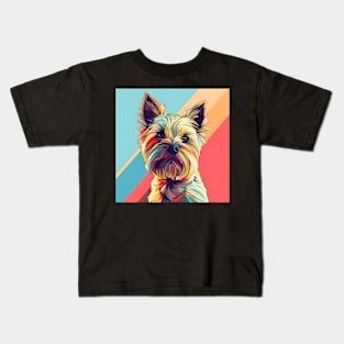 Cairn Terrier in 80's Kids T-Shirt